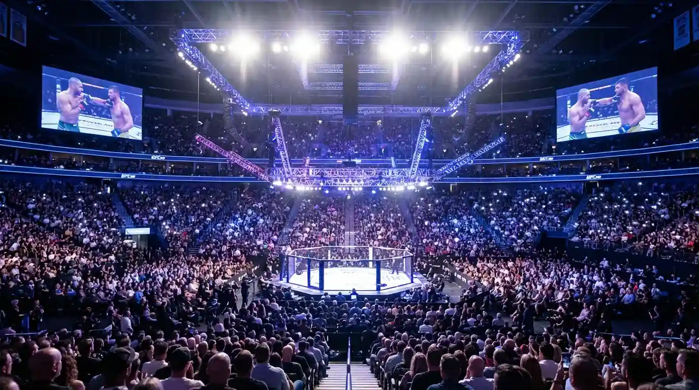 Arena UFC podczas gali z pelna widownia - zrodlo przychodow z wydarzen na zywo
